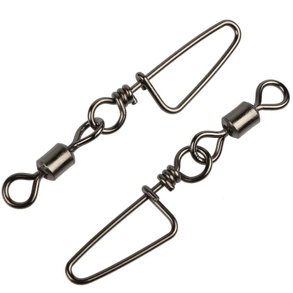 Newbility Fishing Tackle Snap Swivel Connector with Swivel Snap Hook Brass & Stainless Steel Durable & Rustproof