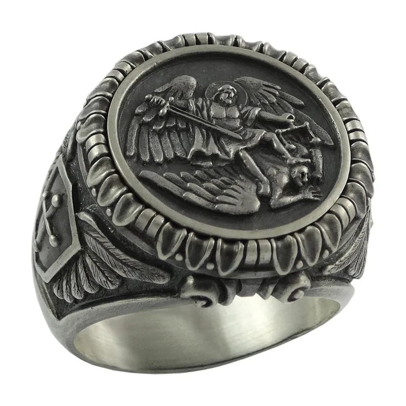 Trending Products Wholesale New Arrivals Punk Knight Vintage Stainless Steel Fine Fashion Jewelry Rings for Men