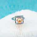 R030525 DIY 6-8mm Natural Freshwater Pearl Ring Accessory 925 Sterling Silver Adjustable Size Engagement Jewelry Ring for Women