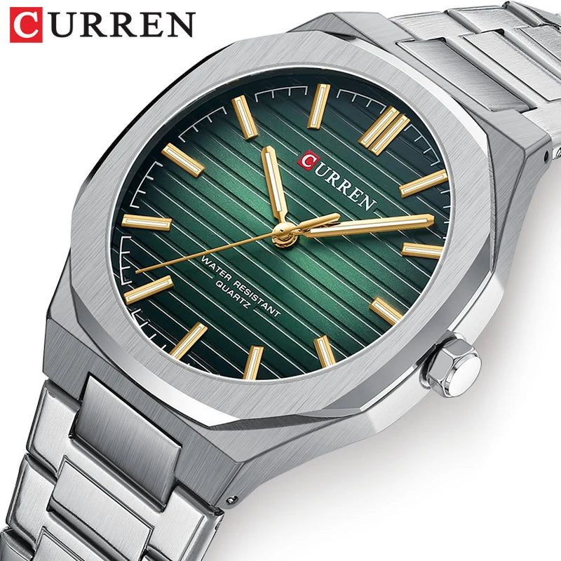 CURREN New Men Watch Top Brand Luxury Waterproof Sport Male Clock Stainless Steel Watches Quartz Fashion Wristwatch Gift 8456