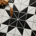 China 2" Black White Porcelain Chevron Geometrical Tiles Mosaic Patterns for Walls Flooring Entry Interior Design