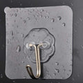 Removable Waterproof Double-Sided Adhesive Plastic Solid Transparent Wall Mounted Sticky Hanging Hook