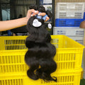 Wholesale Brazilian Virgin Hair Weave Bundles Closure Shipping 3 Bundles Machine Double Weft Perm Allowed All Colors DKL Brand