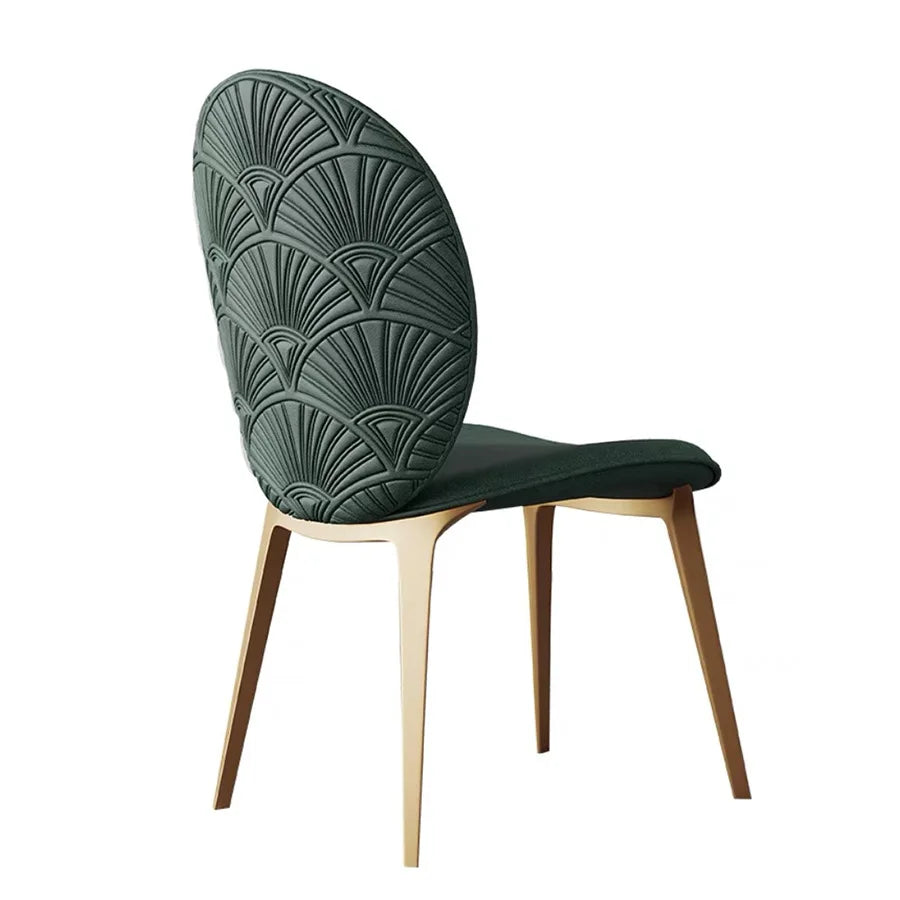 Italian Designer Dining Chair High-End Luxury Minimalist Stainless Steel Soft Fabric Backrest Embroidery Modern Home Furniture