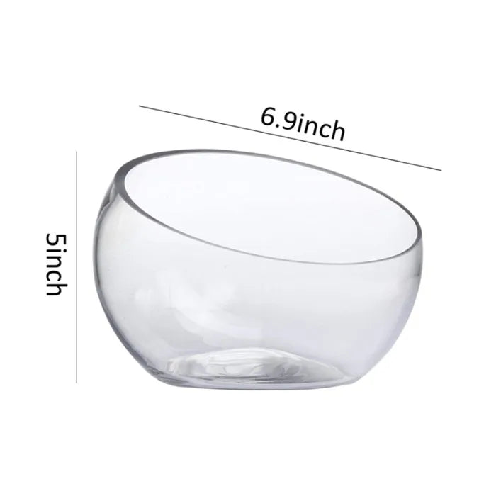 Glass Slant Cut Bowl Used for Globe Plant Vases and Candle Holders