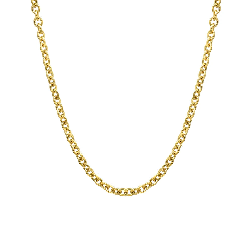 Fashionable Versatile Overlay Necklace With Stainless Steel Plated 18K Gold O-Chain Pendant Free Nude Chain Jewelry for Women
