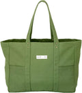 Women's Large Reusable Cotton Shoulder Tote Bag Fashionable and Sustainable with Handy Pockets Long Handle Made From Canvas