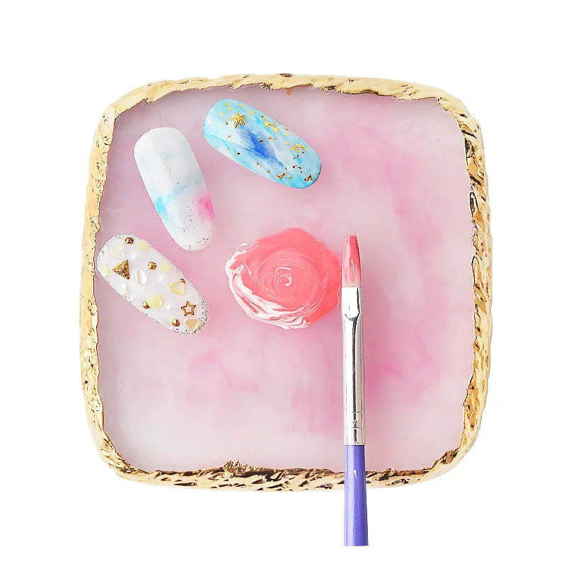Plastic Professional Portable Nail Color Palette Gel Polish Square Mixing Drawing Paint Plate Manicure Nails Art Display Shelf