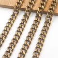 Factory Wholesale Solid Brass Bags Chain Open Curb Link Necklace Wheat Chain None-polished Bags Straps Parts DIY Accessories