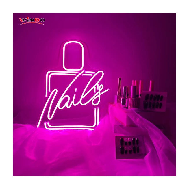 Fast Delivery Dropshipping Nails Acrylic Neon Light Sign Custom Logo Custom Led Neon Sign Drop Shipping for Party LED Neon Light