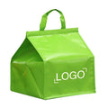 Customized Green Non-Woven Insulated Cooler Bag with Double Strong Handle Waterproof Laminated PP Double Handle Letter Pattern