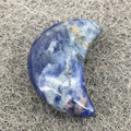 DIY Wholesale Natural Rose Quartz Half Moon Shape Hand Carved High Quality Sodalite Moon Fengshui Folk Crafts for Guests