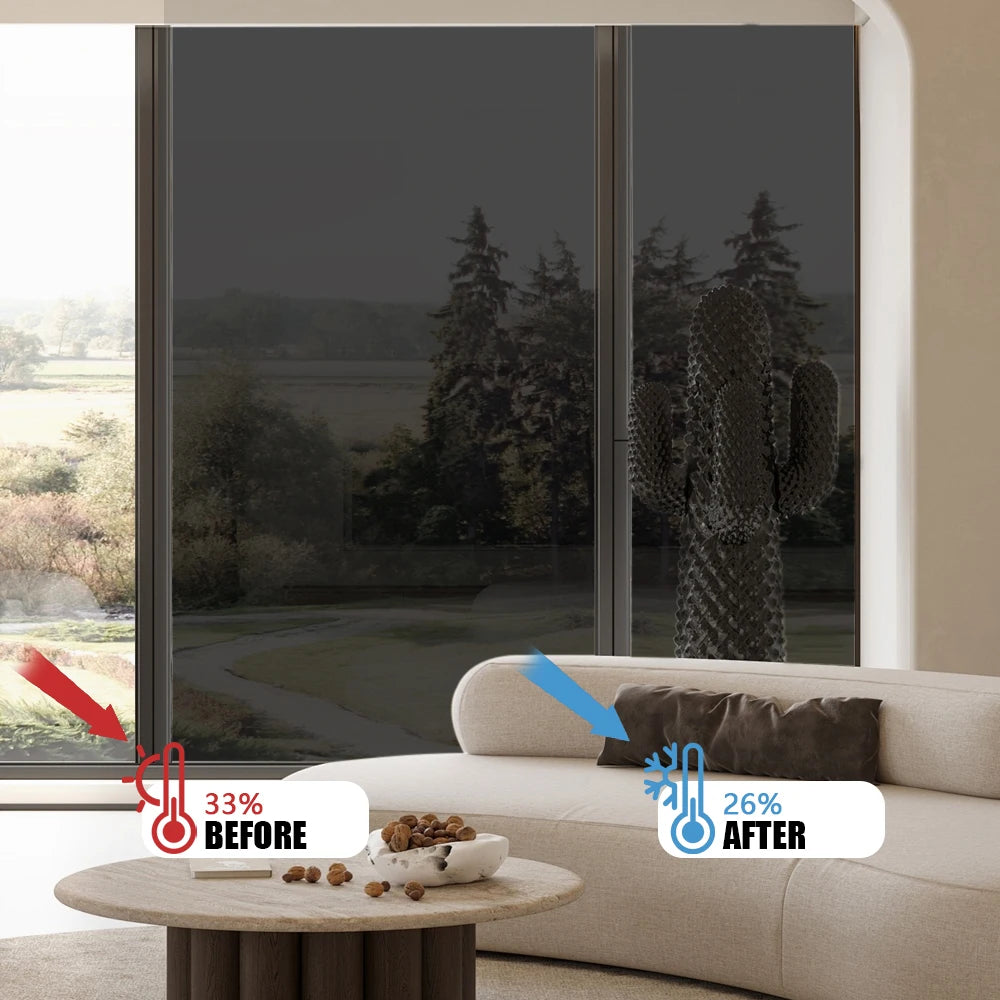 Silver Gold Mirror Foil Reflective Anti Explosion Building Window Glass Decor Film Self Adhesive Architecture Windshield Sticker