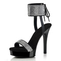 Open Toe Rhinestone Thin Heels 13cm Exotic Dancer Gothic 5Inch Retro Sexy Fetish Platform Sandals Women's Party Shoes Pole Dance