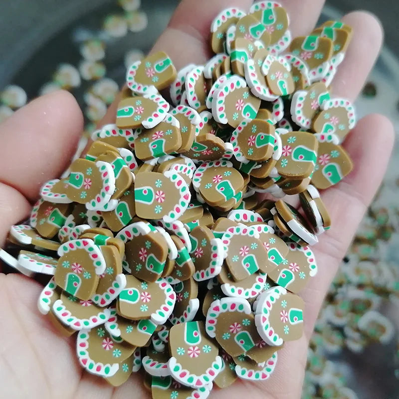 1kg DIY Craft Slime Sprinkles Christmas Candy Sweet House Polymer Clay Sprinkles Slices