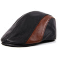 R073 Sheepskin Genuine Leather Berets Cap Middle Aged Outdoor Hats Youth Men Leather Beret Hat