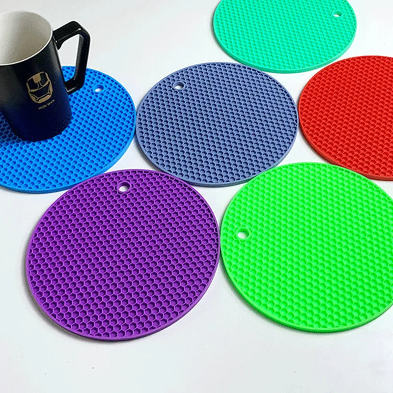 Heat Resistant Honeycomb Silicone Hot Pot Holder Mat for Kitchen Utensil