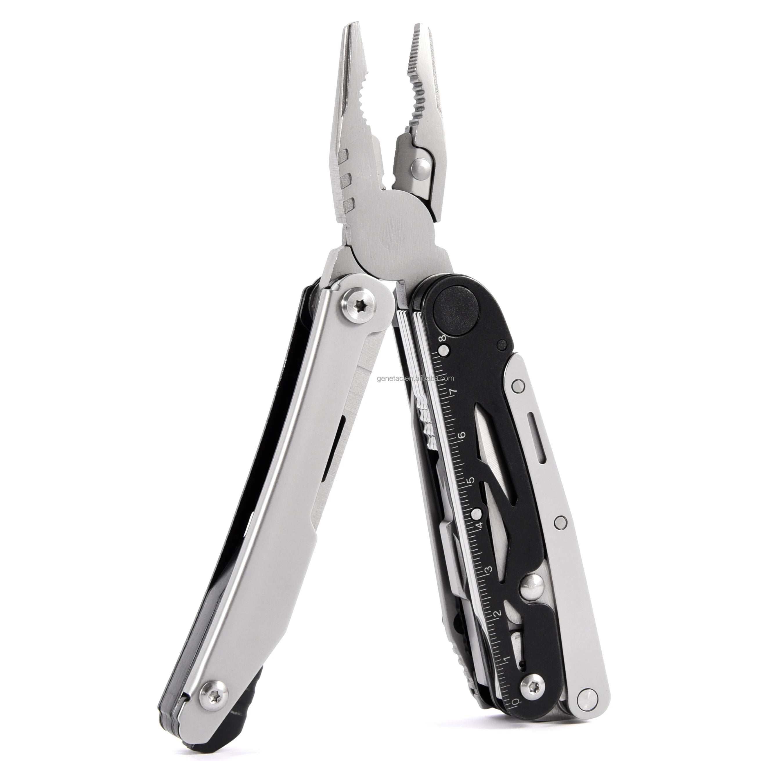 OEM Industrial Camping Gift Foldable Multitool Pliers Screwdriver Blade Knife Wrench Ruler File Lighter Strips for Outdoor Use