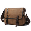 Khaki Canvas Cross-Body Shoulder Bag for Men Men's Messenger Satchel for Teenagers