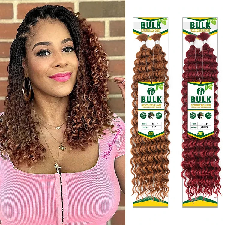 Julianna Tangle Free Deep Bulk Style Curl Synthetic Hair Extension Deep Bulk for Braiding