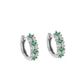 Vintage 925 Sterling Silver Small Emerald Green CZ Wholesale Designer Fashion Fine Jewelry Gold Plated Huggie Earrings Women