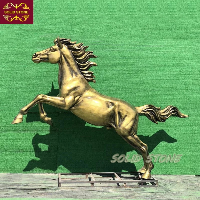 Custom Life Size Fiberglass Resin Animal Running Horse Sculpture