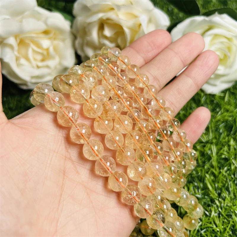 Wholesale Natural Yellow Crystal Bead Healing Beads 8mm Citrine Bracelets for Gifts