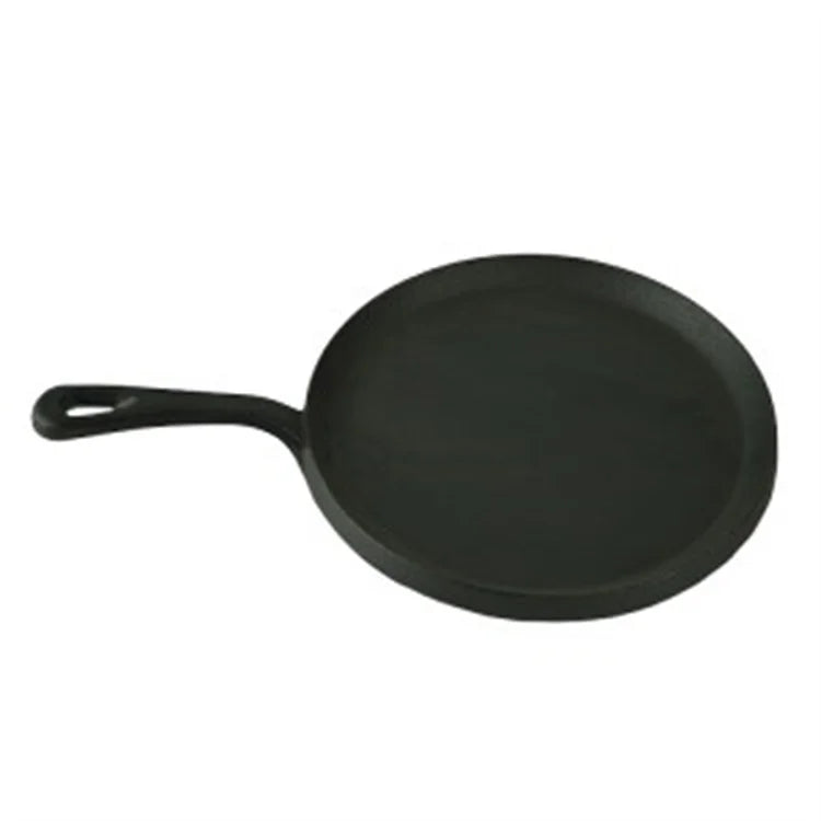 Round Pre-seasoned Cast Iron Bread Baking Dish Pan Cookware Frying Pan Skillet With Curved Handle