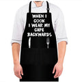 100% Cotton Free Printing logo Adjustable Adult Apron Customized Black Promotion Advertisement Gift Apron