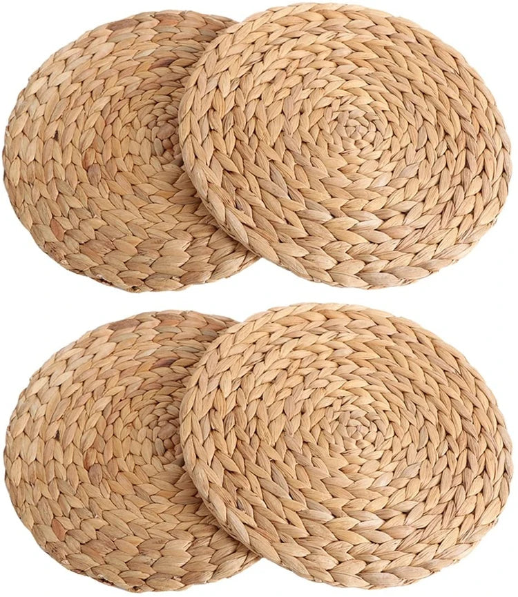 Placemat Weave Placemats Woven Round Bulk Straw Natural Straws Wholesale Water Hyacinth Placemats for Kitchenware