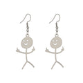 Stickman Drop Earrings PVD Gold Plated Stainless Steel Earring Accessories Spiritual Jewelry