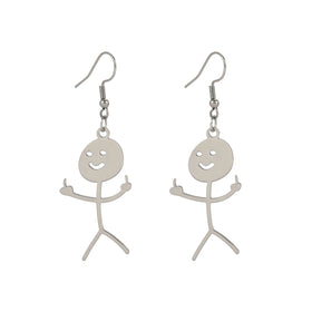 Stickman Drop Earrings PVD Gold Plated Stainless Steel Earring Accessories Spiritual Jewelry