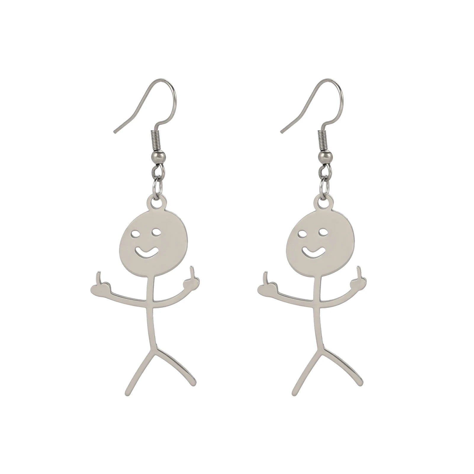 Stickman Drop Earrings PVD Gold Plated Stainless Steel Earring Accessories Spiritual Jewelry