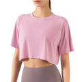 Plain Workout Crop Tops for Women Short Sleeve Boxy Cropped T Shirt Femme Athletic Sports Running T-Shirts