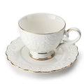 Wholesale Superior Porcelain Bone China Golden Handle Afternoon Tea Cup Coffee Cup Ceramic Saucer Sets with Spoon