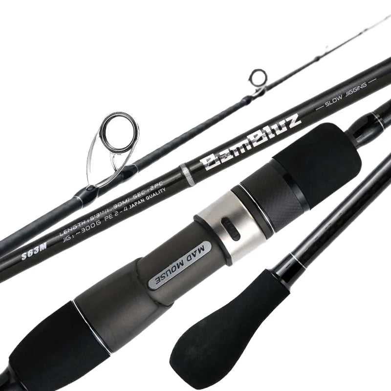 MADMOUSE Bambluz 1.9M Japan Fuji Slow Jig Rod Spinning&Casting Fishing Rod Lure 200-400g Boating Rod