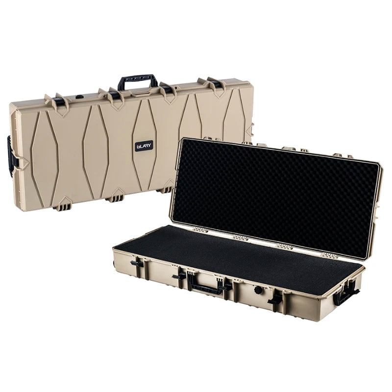 GLARY Stackable Hard Compound Bow Case Box Waterproof Gun Storage Case Box Shockproof Plastic Long Gun Case Box with Wheels