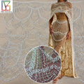 Luxury French Bridal Wedding Tulle Lace Beaded Sequins and Pearls Fabrics for European Style Dress