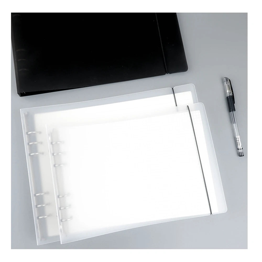 Black White B5 6 holes A4 6 holes Ring Binder PP Loose Leaf Notebook Spiral Notebook and Planners Organizer Office Stationery