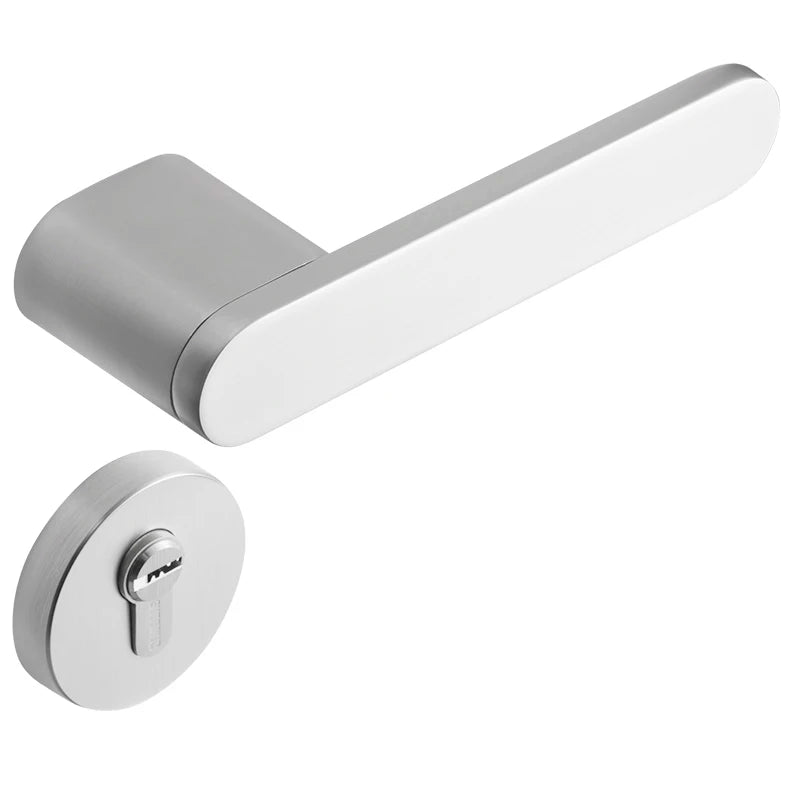 Nordic Modern Style Magnetic Silver Split Door Lock Indoor Silent Bedroom Set with Handle for Home Use