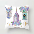 PaFu 4pcs Ramadan Eid Mubarak Cushion Cotton Polyester Watercolor Ramadan Hugging Pillowcase Sofa Pillowcase