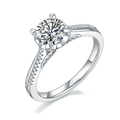 1 Carat Flower Luxury Moissanite 925 Sterling Silver Half Eternity Engagement Ring for Women Jewelry
