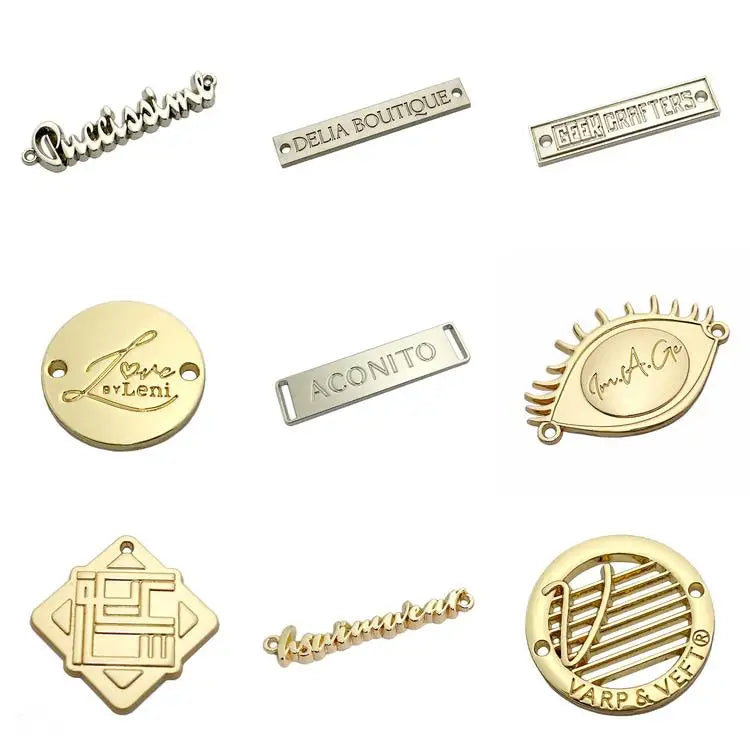 Competitive Price Provide Custom Silver Plate logo Stamping Clothing Metal Labels for Dress