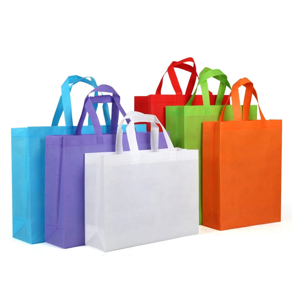 Urgent Reusable Custom White Non-Woven Trolley Cart Foldable Online Shopping Tote Bags with Logo for Promotions