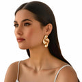 Designer Metal Water Droplet Stud Earrings for Women Trendy Ladies Daily Earring Accessories on Ear Fashion Jewelry Female Gifts