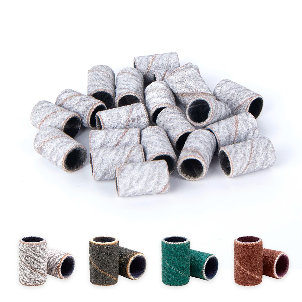 Oem Odm logo Print 100pcs Bag 1/4*1/2 Electric Nail File 100 Grit 120# White zebra Color Sanding Bands
