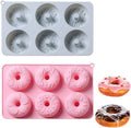 DM443 6 Cavity Round Shape Doughnut Maker Pan Silicone Cake Chocolate Donut Tray Baking Dessert Mold for Kitchen Tool