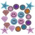 Customized DIY Glitter Smiling Face Star Iron on Patches Embroidered Patch