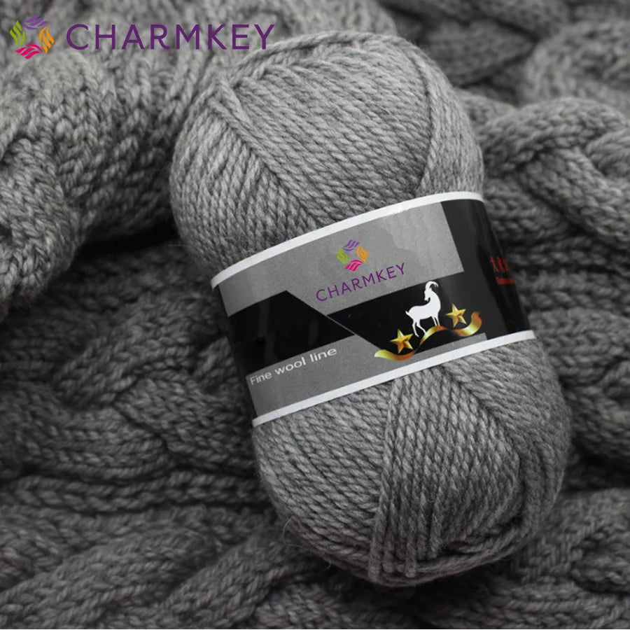 Charmkey Wholesale Colorful Fancy Wool Hand Knitting Yarn Chunky Wool Blend Yarn for Crochet