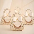 Small Mini Wedding Packaging Gift Paper Box Printed Gift Sweet White Cards Gold Wedding Favour Boxes for Candy